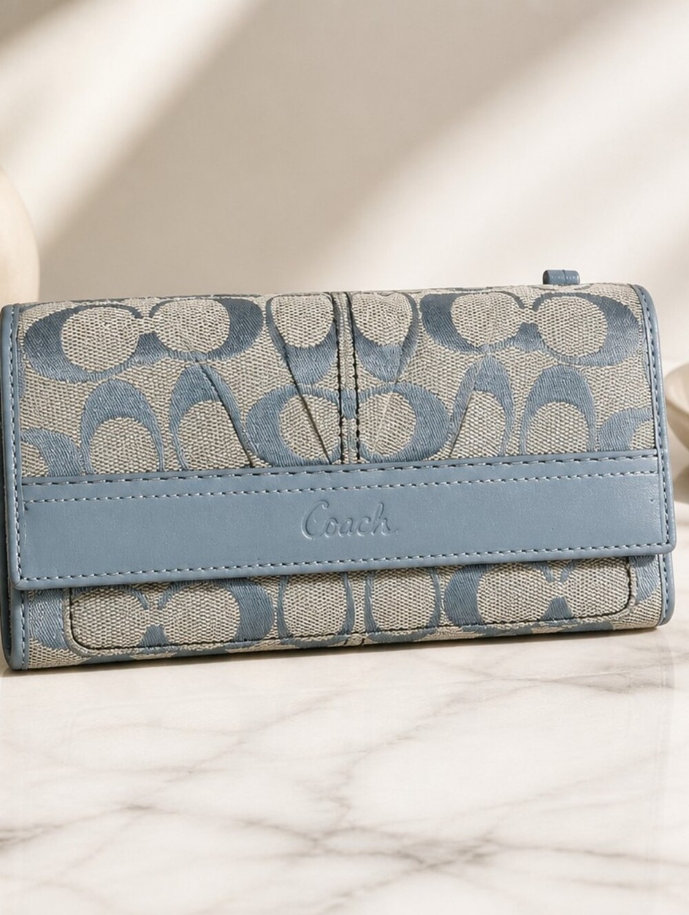 Nwt Coach Soho Blue Wallet Neq